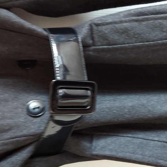 Guess Lightly Worn Ladies Size Medium Wool Coat Black/Grey Belted - Picture 4 of 13